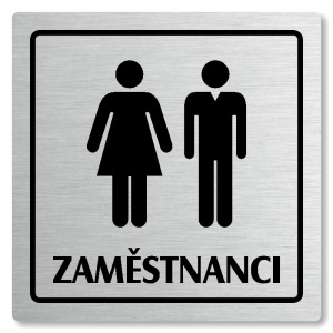 WC zaměstnanci, 100x100mm, stříbrná, Arizona